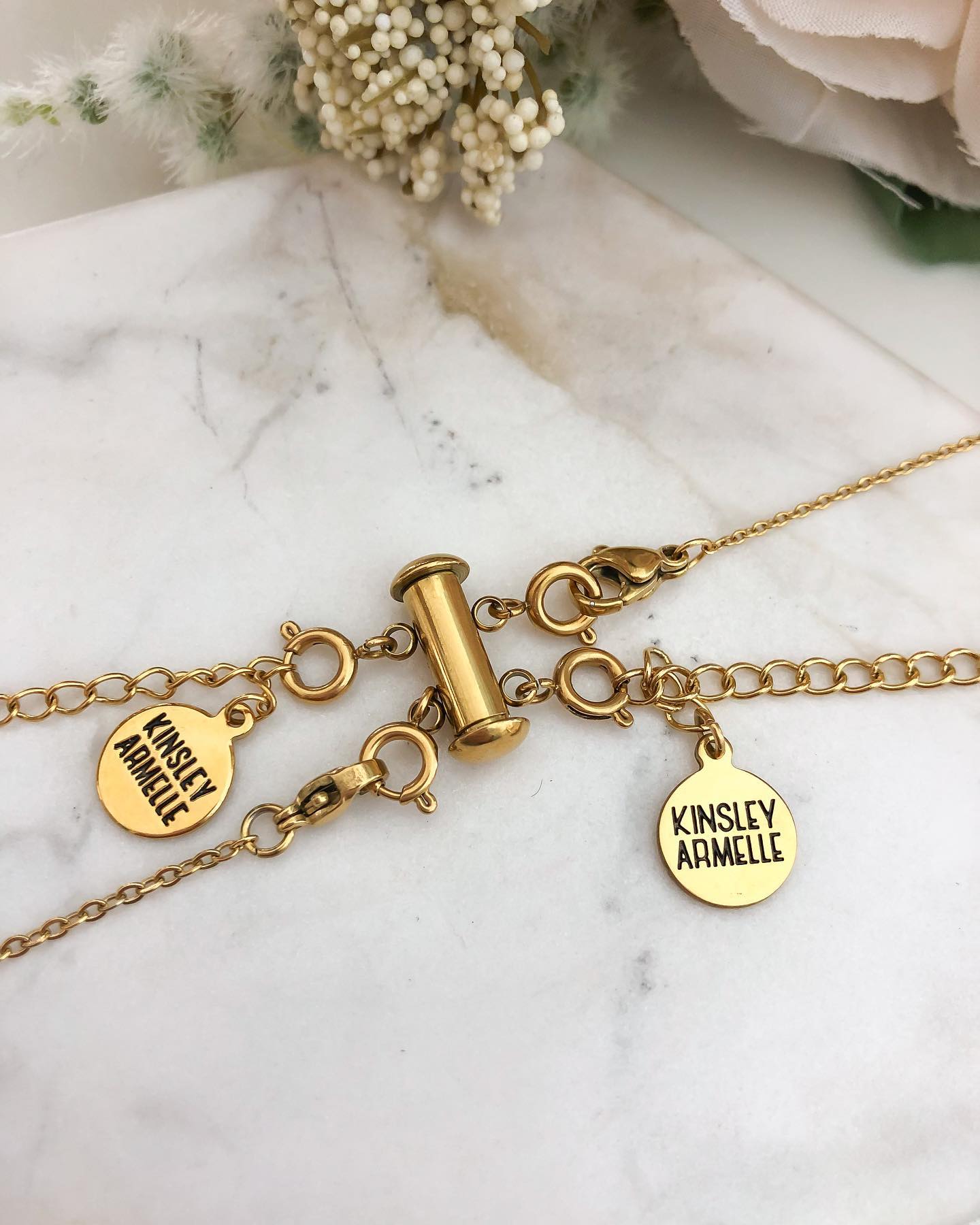 Layering Armelle® Double Necklace Accessory | Official Gold Clasp - Collection Kinsley