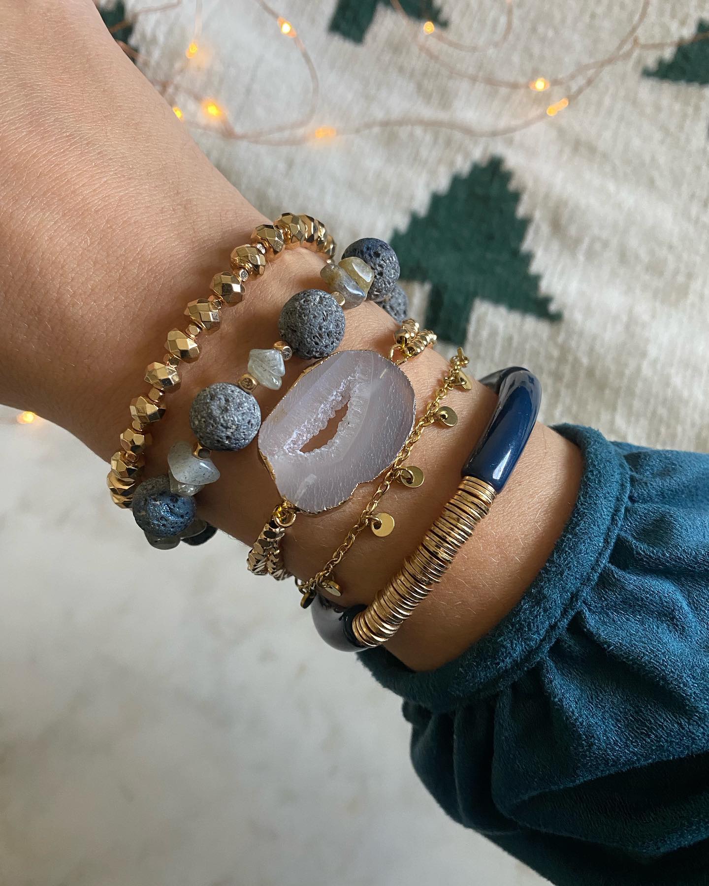 Solar quartz bangle -Stalactite Gold or Silver Bangle - sale Druzy Geode Stacking Bangle - Gold Filled Bohemian Fashion - trendy boho cuff