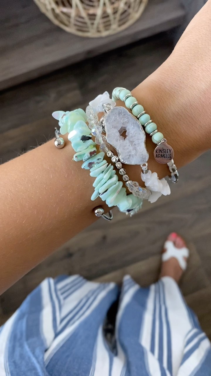 Aqua Calcedony and Natural Opal Bracelet store