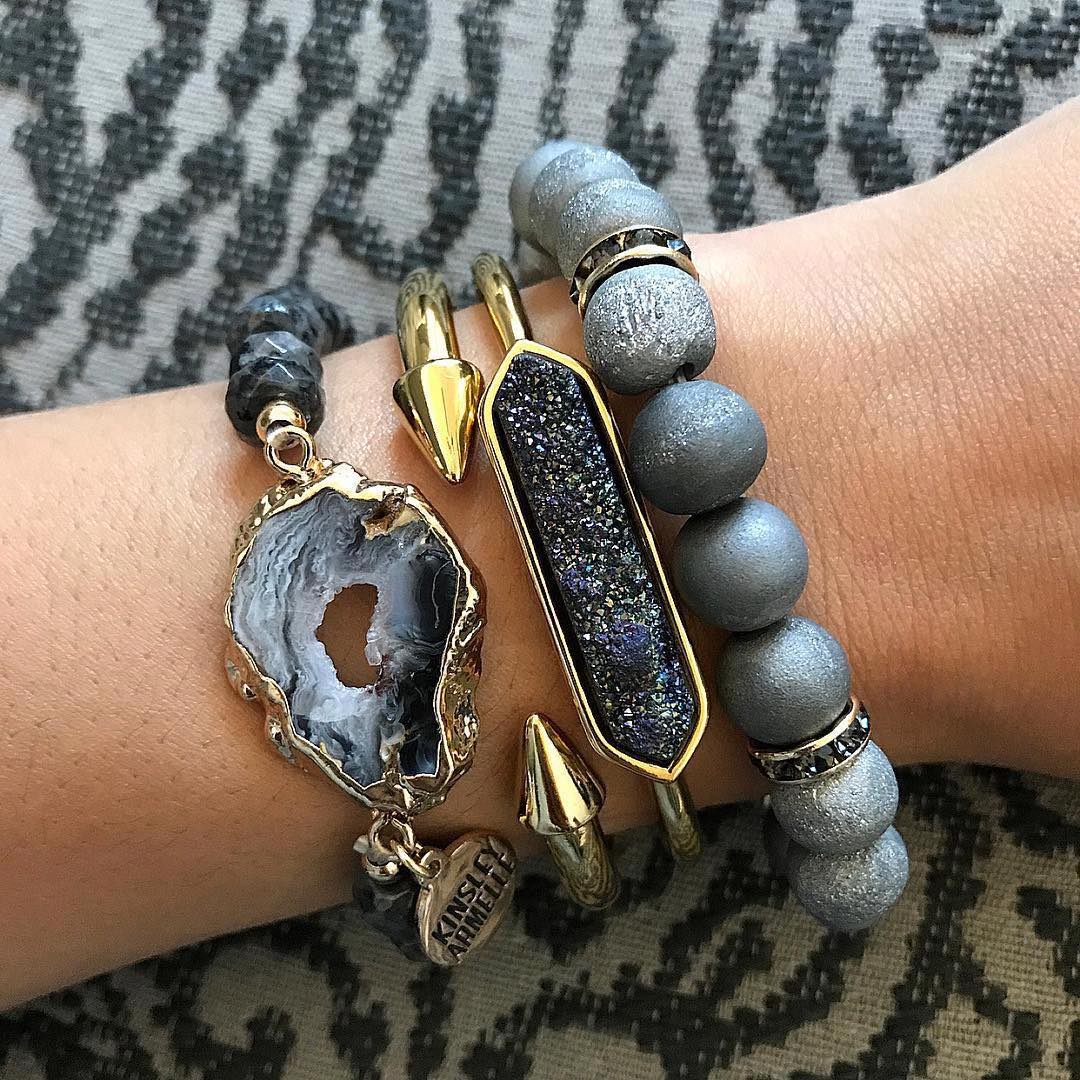 Geode Gunmetal Gold Chain Bracelet, Gemstone Adjustable Chain Bracelet, Geode hotsell Agate Stone Bracelet (EPJ-BH20AAA10)