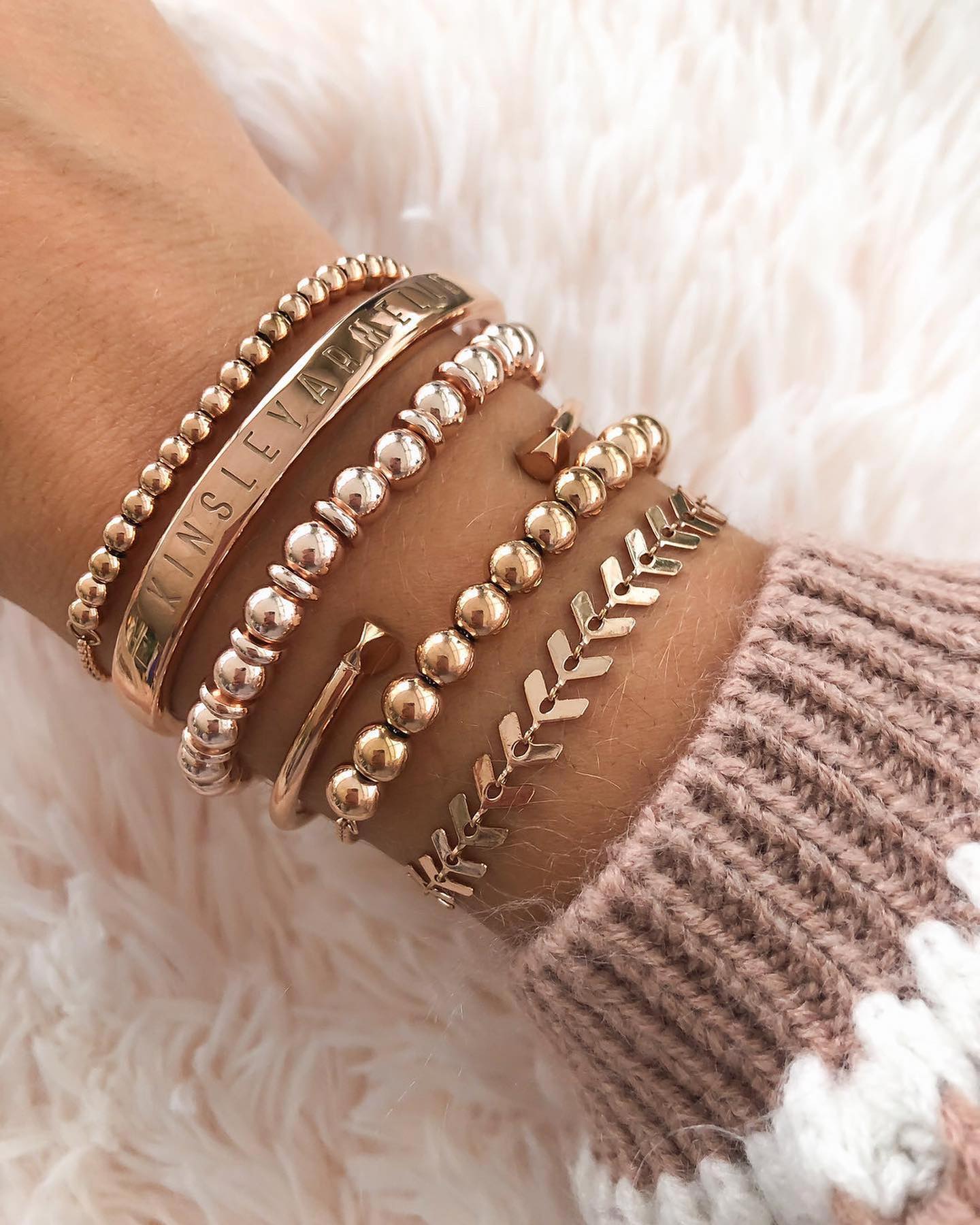 Goddess Collection - Rose Gold Demi Bracelet 6mm | Kinsley