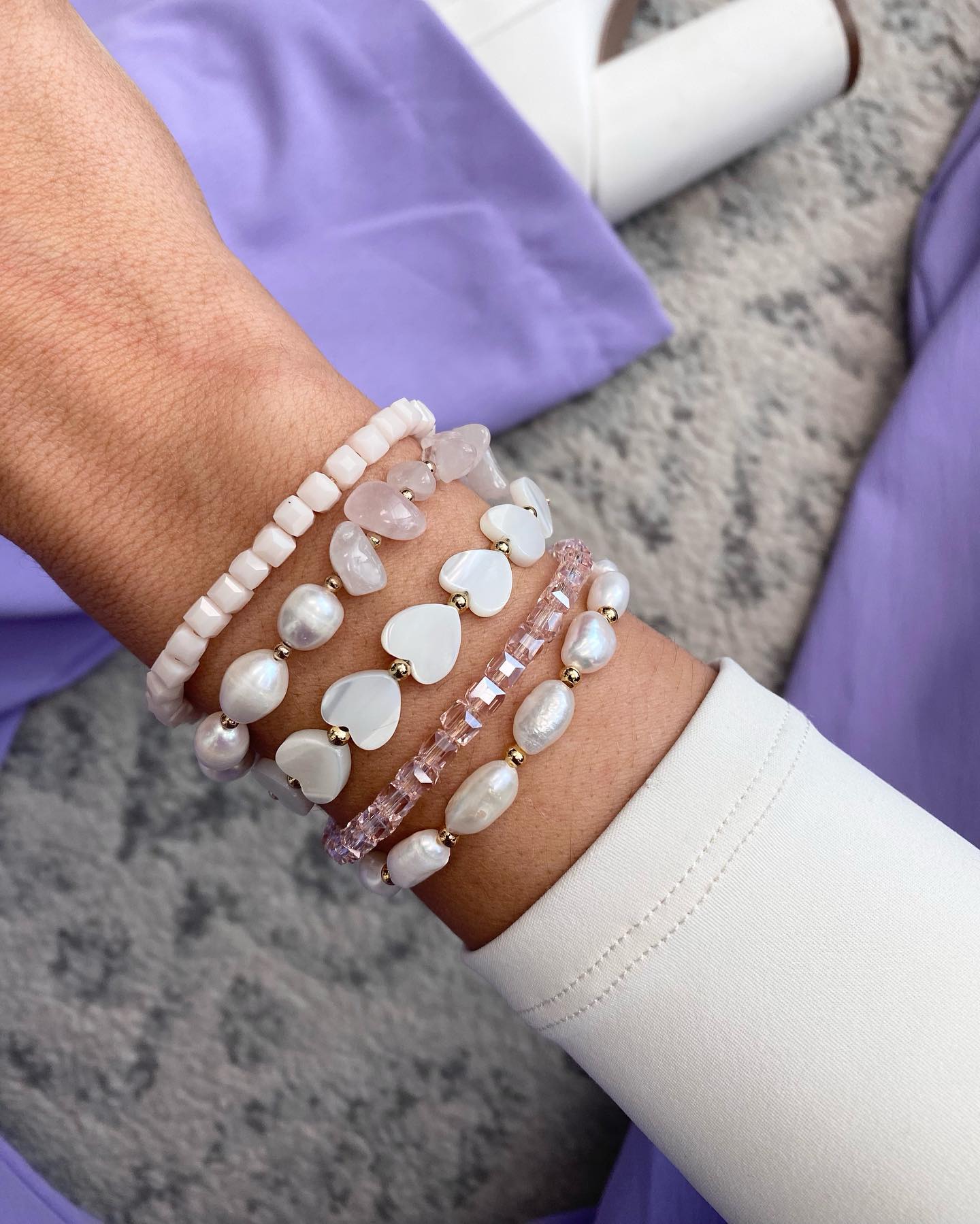 Maroon Layered Cross Bracelet