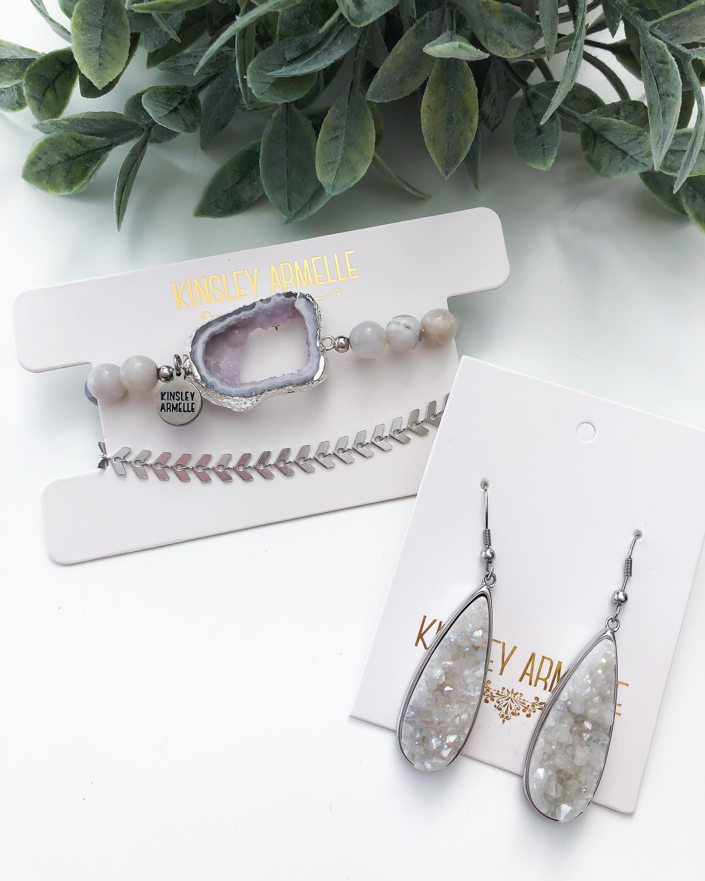 Momi Druzy Earrings in Silver