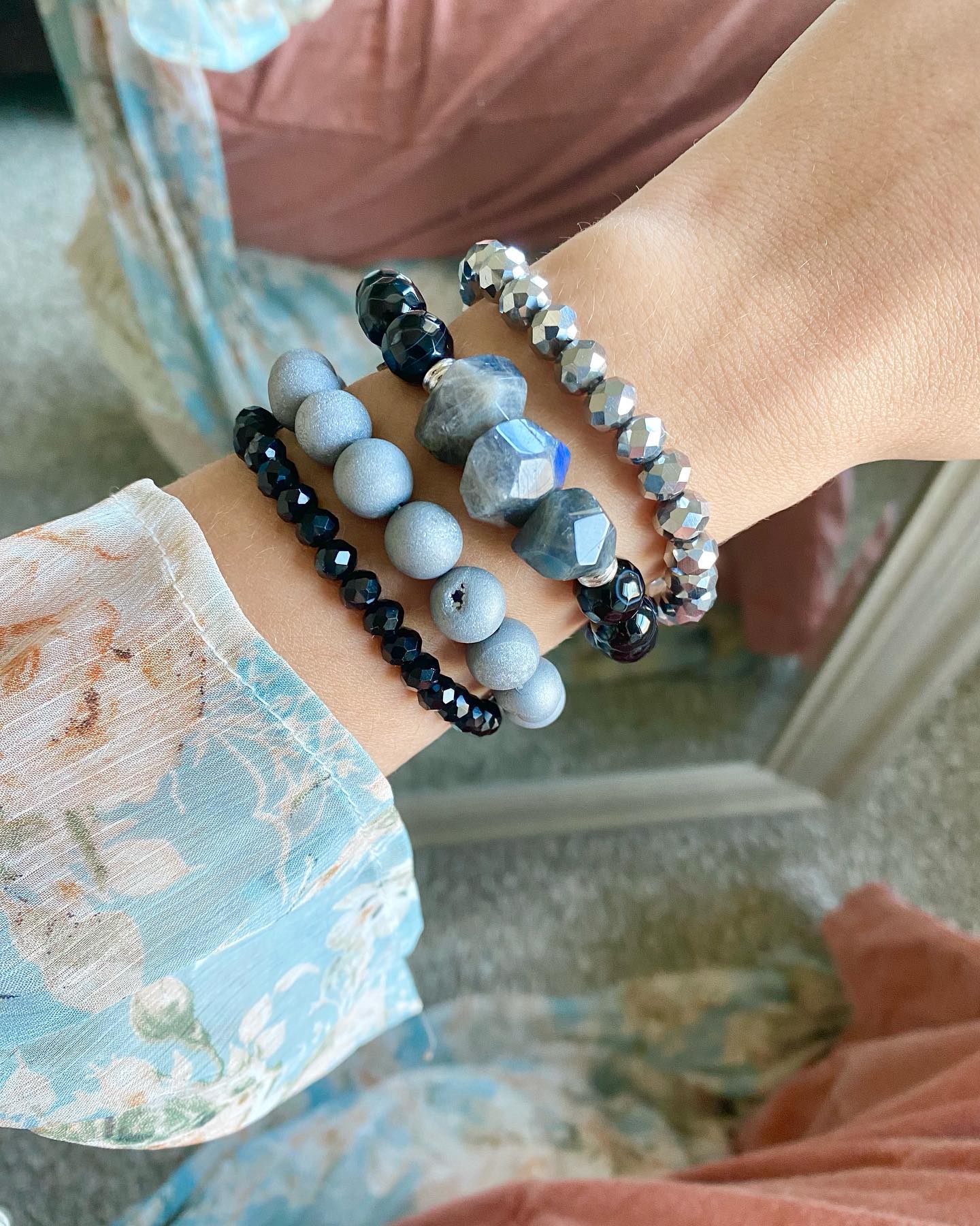 Glory Collection - Silver Coal Bracelet | Kinsley Armelle® Official