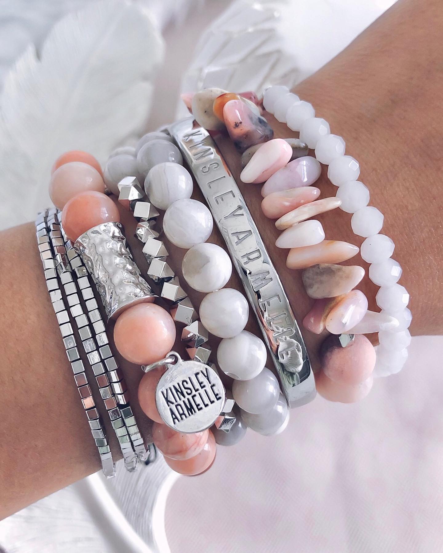 Glory Collection - Silver Perla Bracelet | Kinsley Armelle® Official