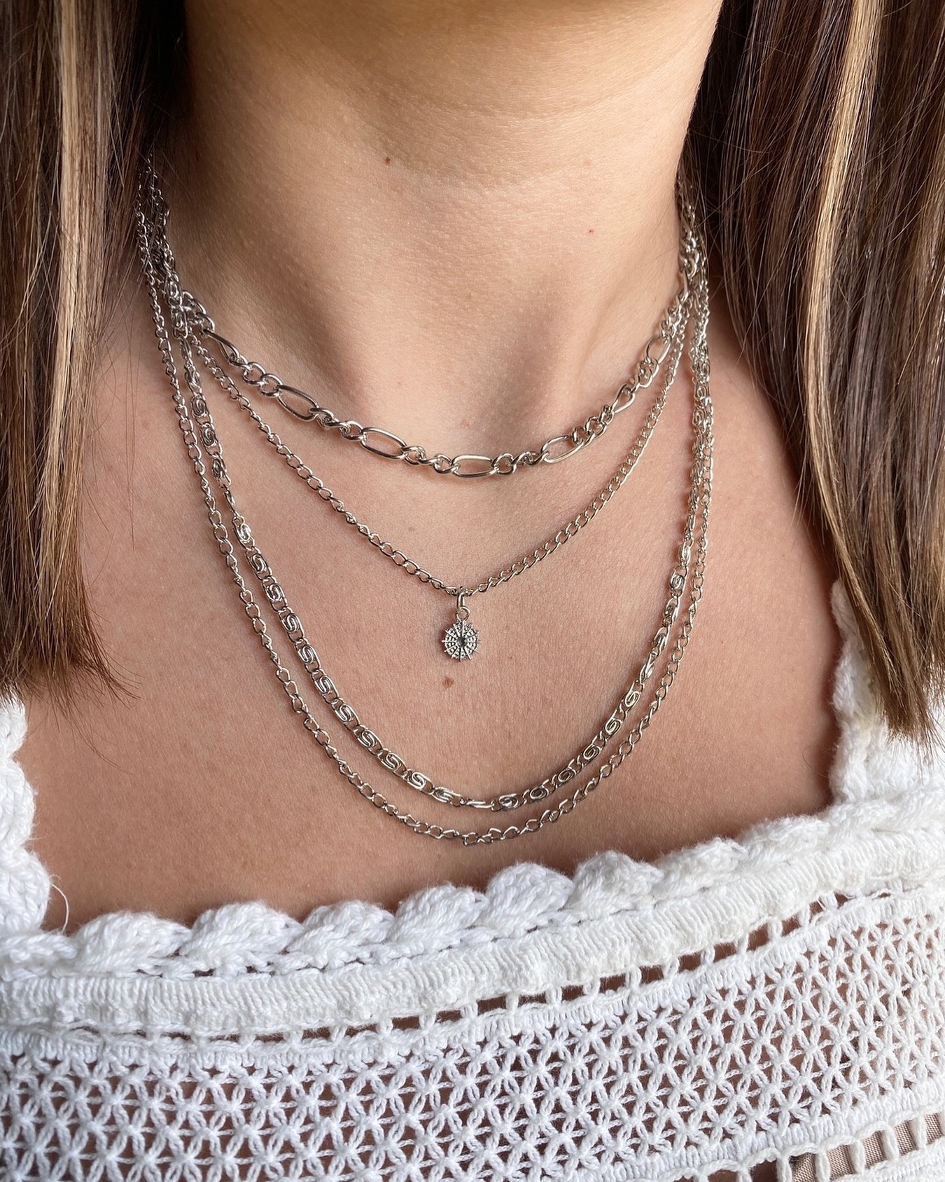 【STONEHENgE】Silver Material Rose Gold Knot Necklace SC1612 StoneHenge Silver Necklace SC1634 Silver925 Rose Gold K