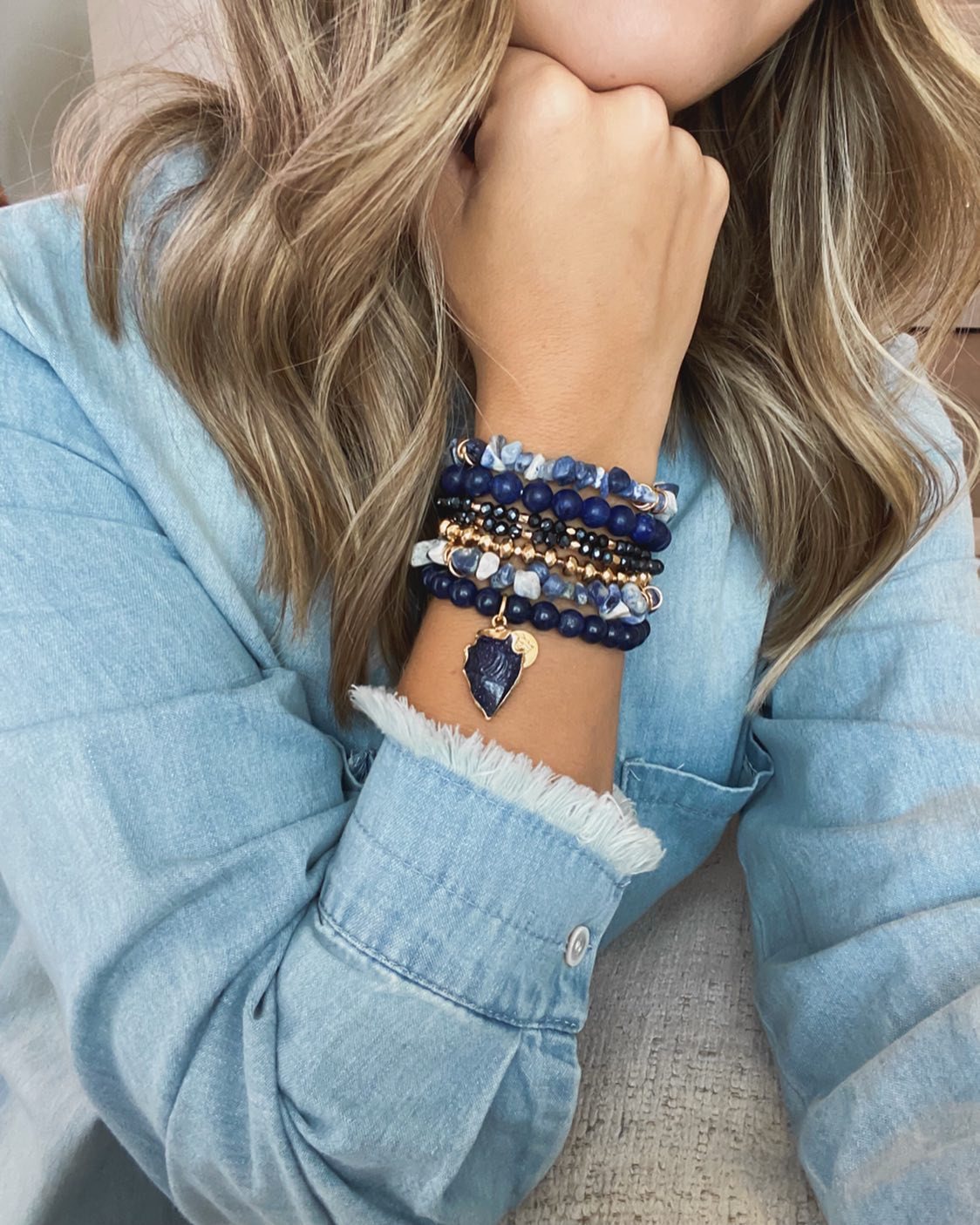 Orbit Collection - Indigo Bracelet 8mm | Kinsley Armelle® Official