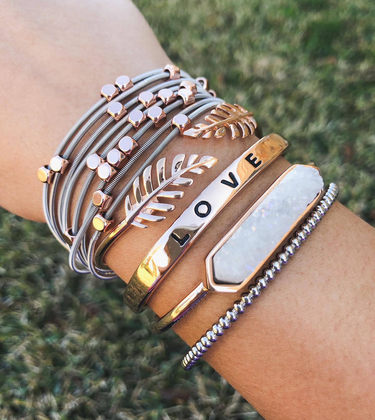 Rose gold hot sale stackable bracelets