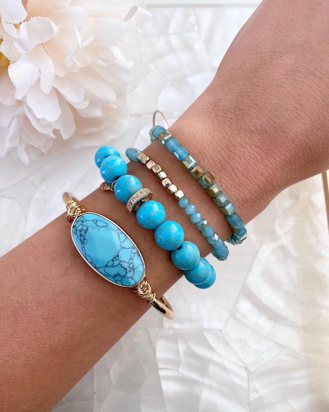 便*ン様 【Garden of Eden】Turquoise Bangle Turquoise Bangel, Sterling Silver Bangle, Adjustable Bangle