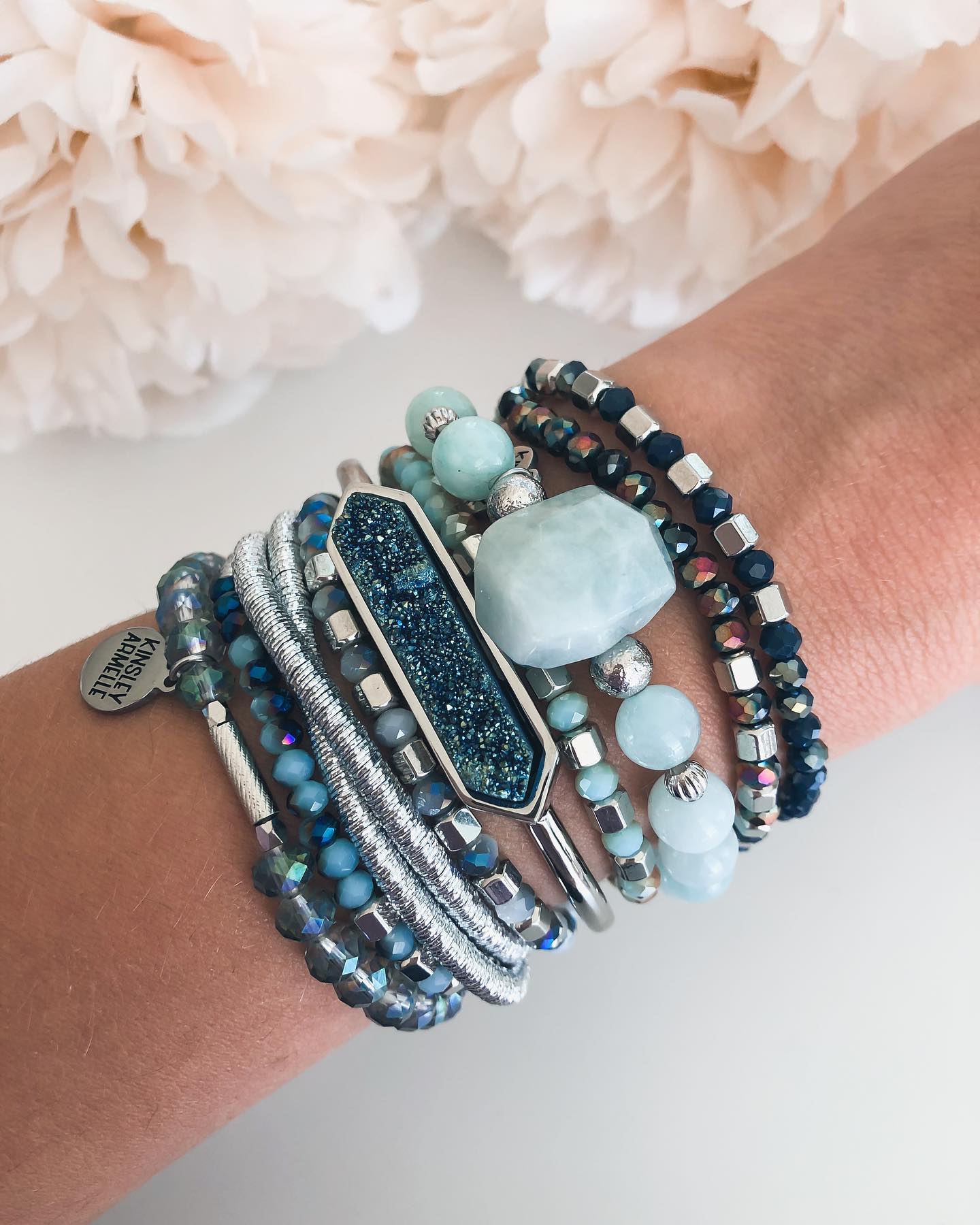 Collection Armelle® Liberty Set Official | Bracelet Stacked Silver Kinsley -
