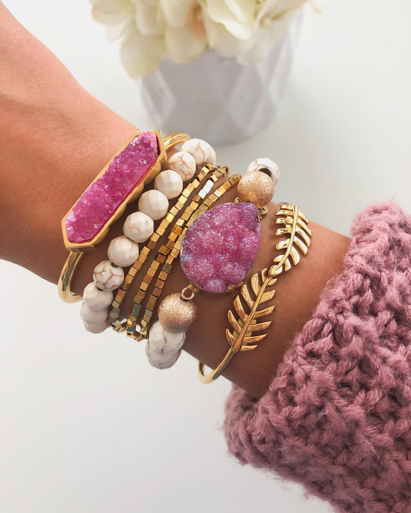 Stone Bracelets Blush