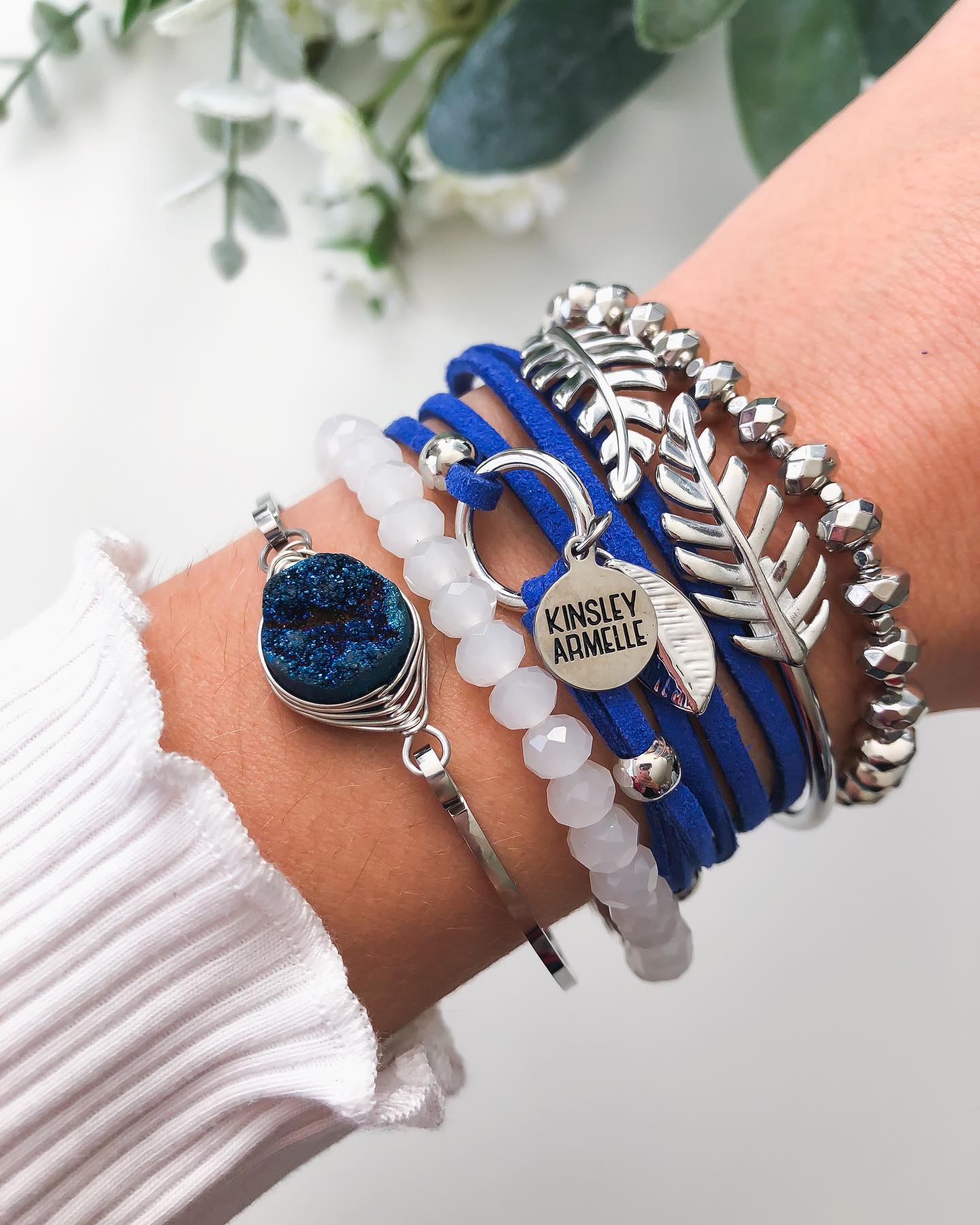 Stone Collection - Silver Ondine Blue Bracelet | Kinsley