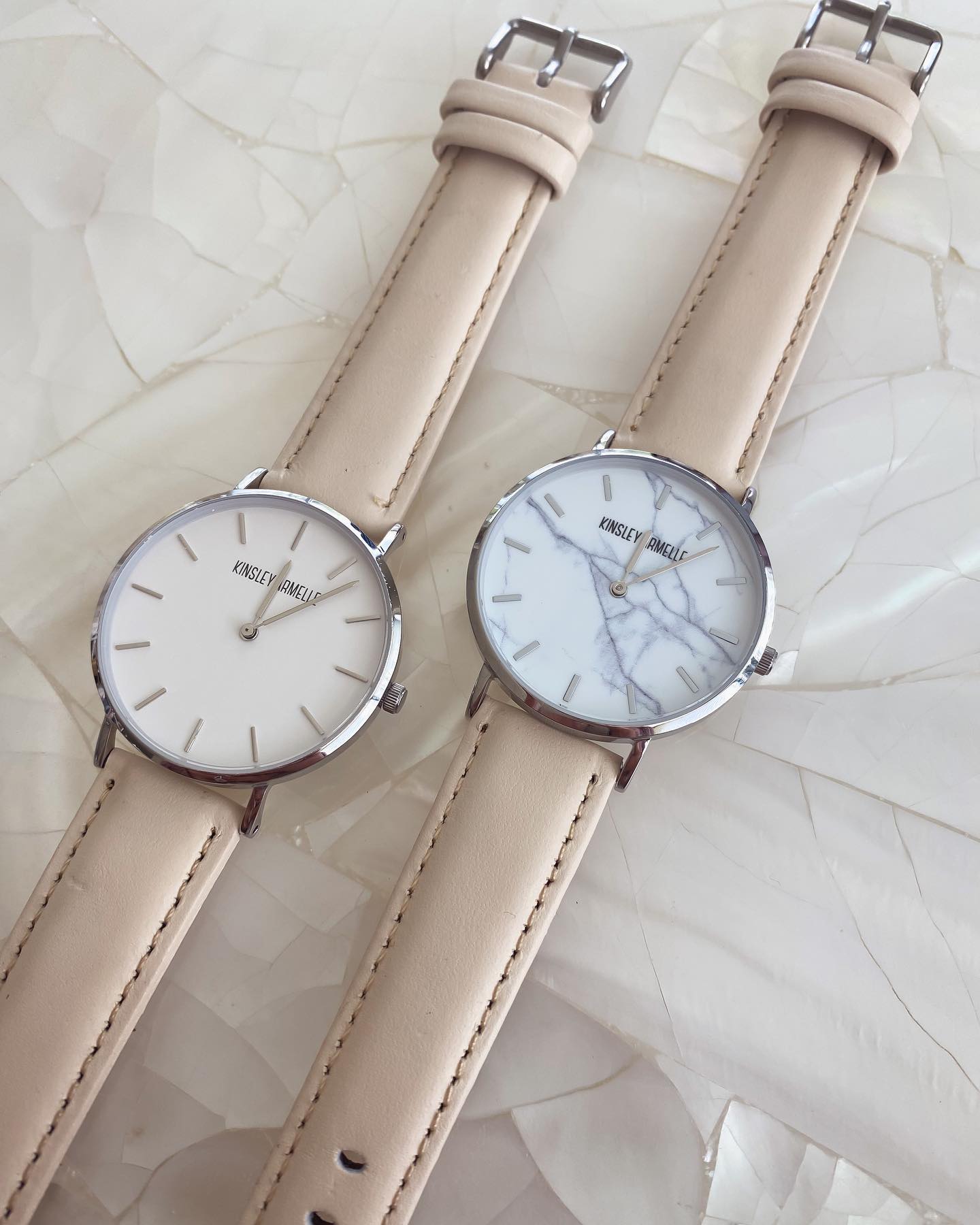 Tempus Collection - Rose Gold Marble Black Leather Watch | Kinsley Armelle®  Official