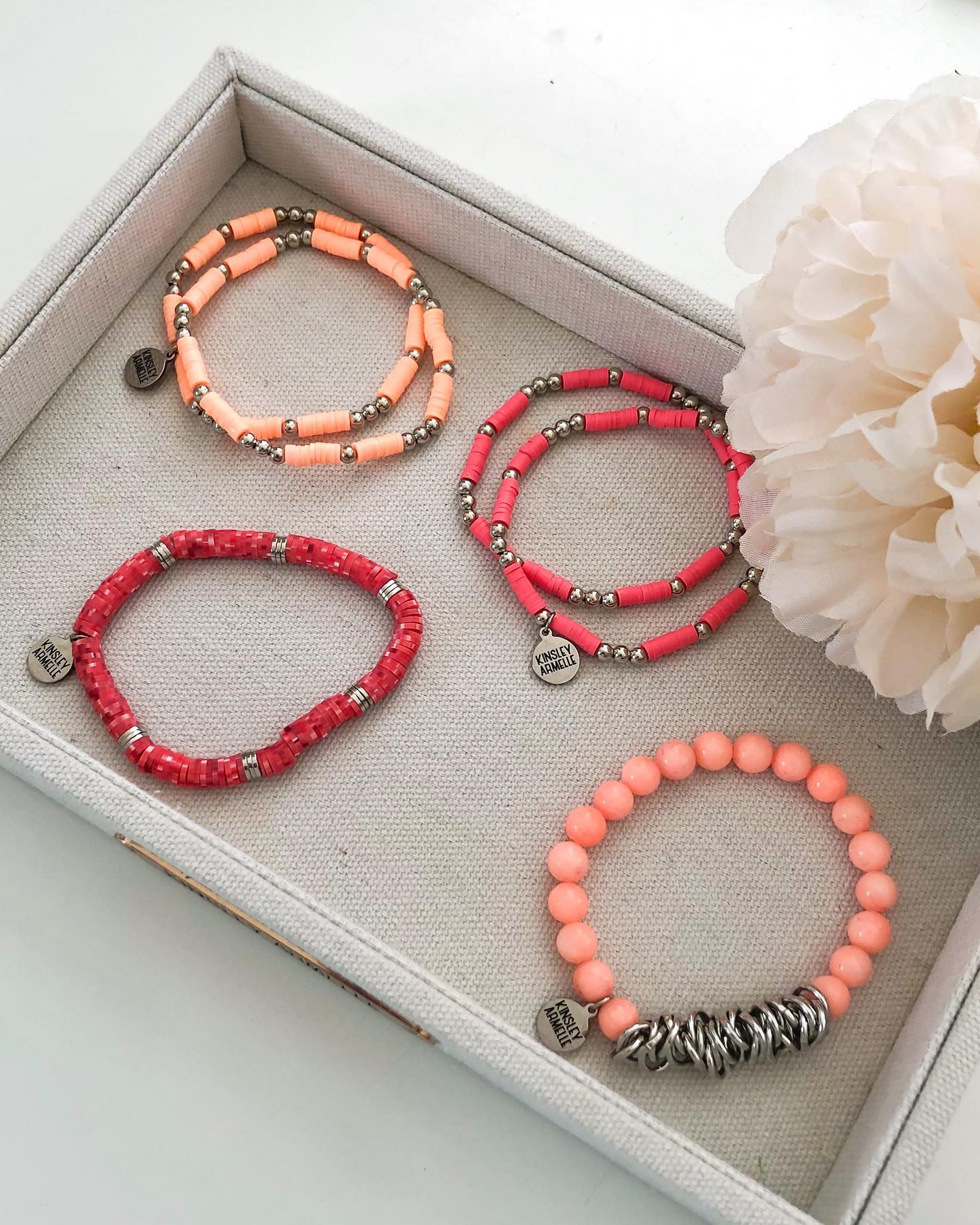 Thora Collection - Silver Sherbet Bracelet Set