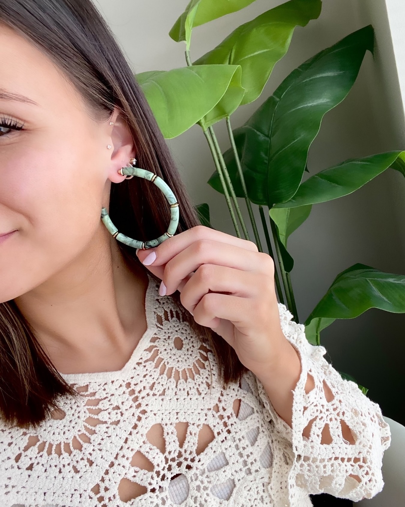 Yara Collection Jade Hoop Earrings Kinsley Armelle Official