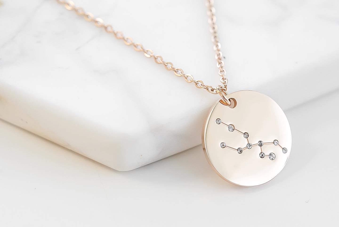 rose gold taurus necklace